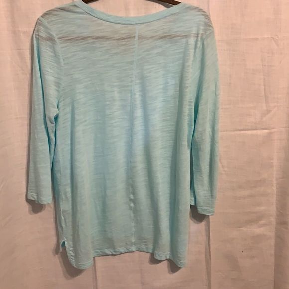 Banana Republic 3/4 sleeve large tee. Scoop neck Malibu tea LIGHT SPRING… - Picture 3 of 6